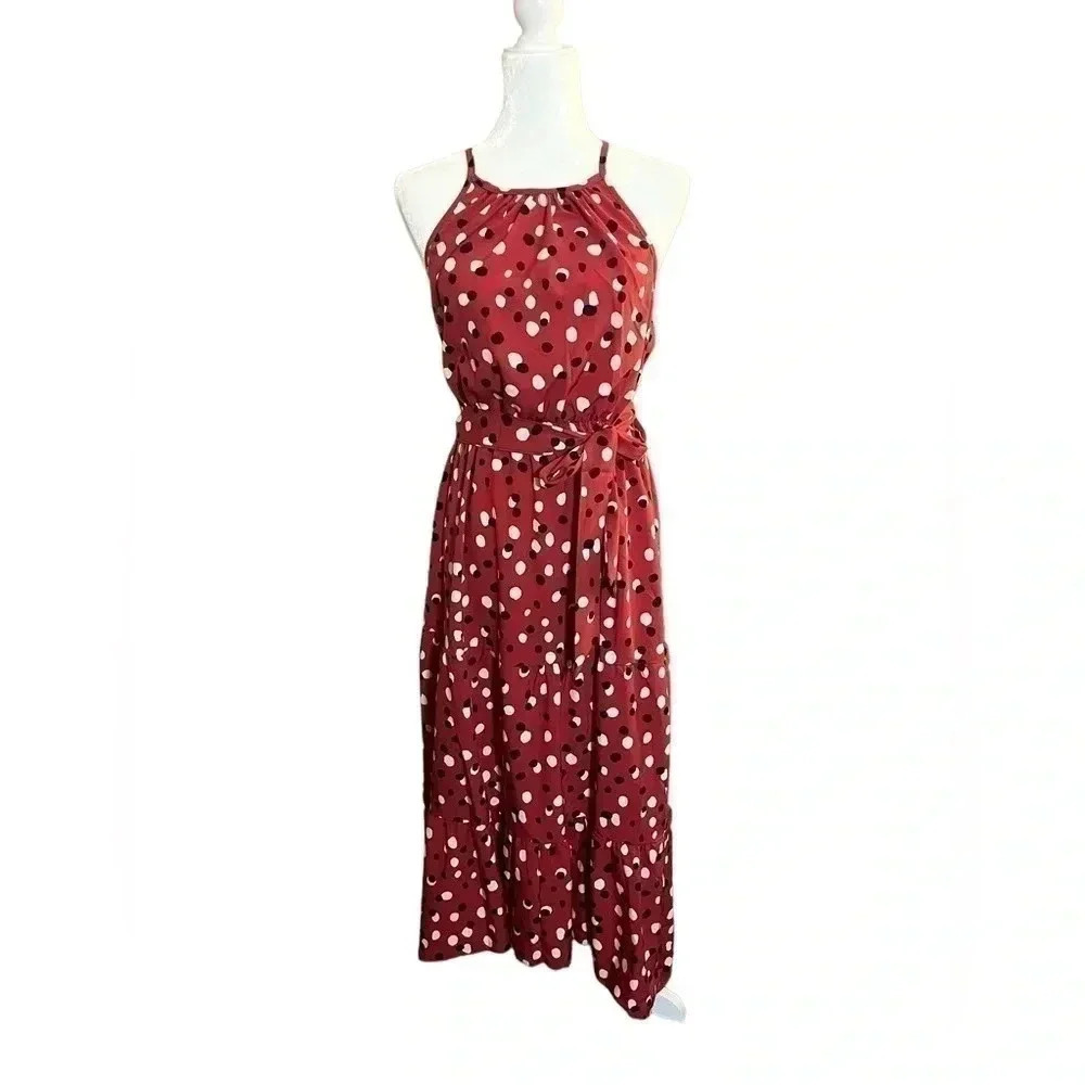 NWT Anna-Kaci Halter Thin Strap Maxi Dress Size Small - Picture 2 of 10